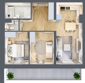 3 pokoje, mieszkanie 58,70 m², piętro 1, oferta nr M16, Srebrzyńska Park IV, Łódź, Polesie, ul. Srebrzyńska 107