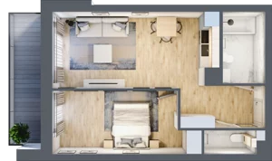 2 pokoje, mieszkanie 47,47 m², piętro 1, oferta nr M17, Srebrzyńska Park IV, Łódź, Polesie, ul. Srebrzyńska 107