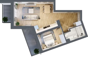 2 pokoje, mieszkanie 49,65 m², piętro 1, oferta nr M19, Srebrzyńska Park IV, Łódź, Polesie, ul. Srebrzyńska 107