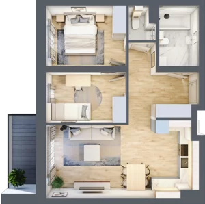 3 pokoje, mieszkanie 57,62 m², piętro 2, oferta nr M34, Srebrzyńska Park IV, Łódź, Polesie, ul. Srebrzyńska 107