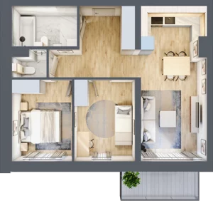 3 pokoje, mieszkanie 58,70 m², piętro 2, oferta nr M35, Srebrzyńska Park IV, Łódź, Polesie, ul. Srebrzyńska 107
