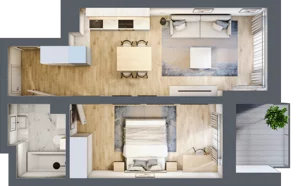 2 pokoje, mieszkanie 43,70 m², piętro 3, oferta nr M46, Srebrzyńska Park IV, Łódź, Polesie, ul. Srebrzyńska 107