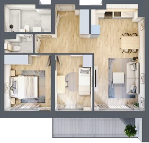 3 pokoje, mieszkanie 60,43 m², piętro 3, oferta nr M56, Srebrzyńska Park IV, Łódź, Polesie, ul. Srebrzyńska 107