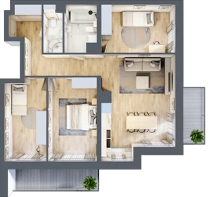 4 pokoje, mieszkanie 83,59 m², piętro 5, oferta nr M87, Srebrzyńska Park IV, Łódź, Polesie, ul. Srebrzyńska 107