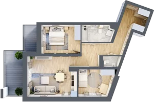 3 pokoje, mieszkanie 63,28 m², piętro 6, oferta nr M107, Srebrzyńska Park IV, Łódź, Polesie, ul. Srebrzyńska 107