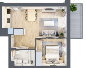 2 pokoje, mieszkanie 39,76 m², piętro 2, oferta nr A.3.3, Silva Straszyn, Straszyn, ul. Boczna/Starogardzka