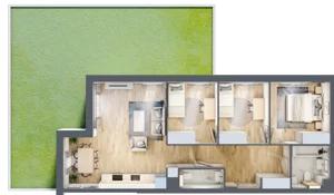 4 pokoje, mieszkanie 77,77 m², parter, oferta nr A.1.8, Silva Straszyn, Straszyn, ul. Boczna/Starogardzka