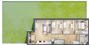 4 pokoje, mieszkanie 77,77 m², parter, oferta nr B.1.4, Silva Straszyn, Straszyn, ul. Boczna/Starogardzka