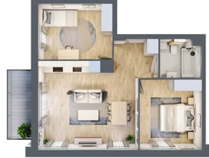 3 pokoje, mieszkanie 59,26 m², piętro 1, oferta nr B.2.8, Silva Straszyn, Straszyn, ul. Boczna/Starogardzka