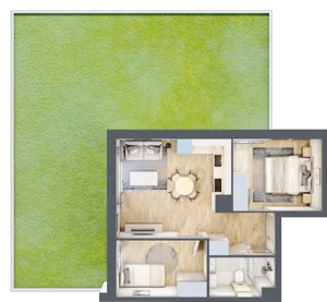 3 pokoje, mieszkanie 46,23 m², parter, oferta nr C.1.7, Silva Straszyn, Straszyn, ul. Boczna/Starogardzka