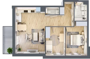 3 pokoje, mieszkanie 64,56 m², piętro 2, oferta nr C.3.2, Silva Straszyn, Straszyn, ul. Boczna/Starogardzka
