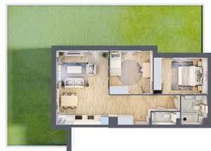 3 pokoje, mieszkanie 65,62 m², parter, oferta nr C.1.8, Silva Straszyn, Straszyn, ul. Boczna/Starogardzka