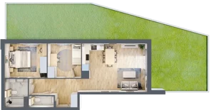 3 pokoje, mieszkanie 64,62 m², parter, oferta nr C.1.1, Silva Straszyn, Straszyn, ul. Boczna/Starogardzka