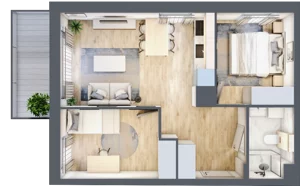 3 pokoje, mieszkanie 46,26 m², piętro 2, oferta nr D.3.9, Silva Straszyn, Straszyn, ul. Boczna/Starogardzka