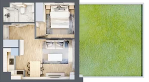 2 pokoje, mieszkanie 34,23 m², parter, oferta nr D.1.2, Silva Straszyn, Straszyn, ul. Boczna/Starogardzka