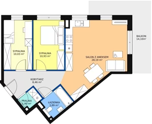 3 pokoje, mieszkanie 67,16 m², piętro 1, oferta nr D.A.11, Pruszcz Park, Pruszcz Gdański, ul. Arctowskiego 