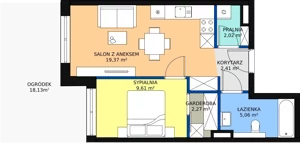 2 pokoje, mieszkanie 43,77 m², parter, oferta nr E.A.4, Pruszcz Park, Pruszcz Gdański, ul. Arctowskiego 