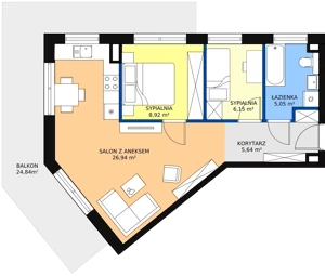 3 pokoje, mieszkanie 55,64 m², piętro 1, oferta nr E.A.7, Pruszcz Park, Pruszcz Gdański, ul. Arctowskiego 