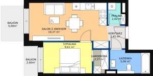 2 pokoje, mieszkanie 43,27 m², piętro 1, oferta nr E.A.12, Pruszcz Park, Pruszcz Gdański, ul. Arctowskiego 