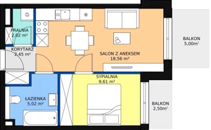 2 pokoje, mieszkanie 39,95 m², piętro 1, oferta nr E.A.14, Pruszcz Park, Pruszcz Gdański, ul. Arctowskiego 