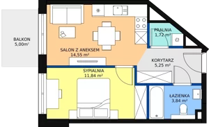 2 pokoje, mieszkanie 39,59 m², piętro 2, oferta nr E.A.18, Pruszcz Park, Pruszcz Gdański, ul. Arctowskiego 