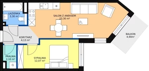 2 pokoje, mieszkanie 47,03 m², piętro 2, oferta nr E.A.25, Pruszcz Park, Pruszcz Gdański, ul. Arctowskiego 