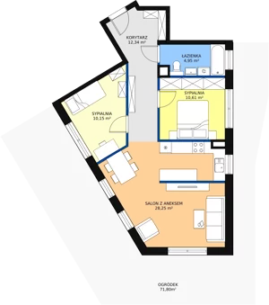 3 pokoje, mieszkanie 70,10 m², parter, oferta nr E.B.3, Pruszcz Park, Pruszcz Gdański, ul. Arctowskiego 