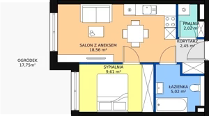 2 pokoje, mieszkanie 40,32 m², parter, oferta nr E.B.6, Pruszcz Park, Pruszcz Gdański, ul. Arctowskiego 