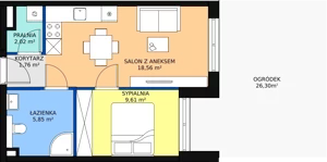 2 pokoje, mieszkanie 40,30 m², parter, oferta nr E.B.10, Pruszcz Park, Pruszcz Gdański, ul. Arctowskiego 
