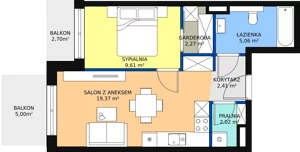 2 pokoje, mieszkanie 43,12 m², piętro 2, oferta nr E.B.33, Pruszcz Park, Pruszcz Gdański, ul. Arctowskiego 