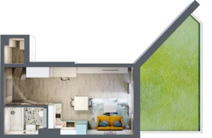 1 pokój, mieszkanie 31,79 m², parter, oferta nr F.A.1, Pruszcz Park - bud. F , Pruszcz Gdański, ul. Arctowskiego 