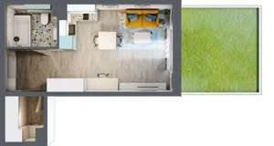 1 pokój, mieszkanie 33,48 m², parter, oferta nr F.A.2, Pruszcz Park - bud. F , Pruszcz Gdański, ul. Arctowskiego 