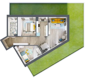 3 pokoje, mieszkanie 66,69 m², parter, oferta nr F.A.5, Pruszcz Park - bud. F , Pruszcz Gdański, ul. Arctowskiego 