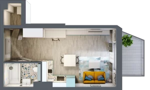 1 pokój, mieszkanie 31,79 m², piętro 1, oferta nr F.A.9, Pruszcz Park - bud. F , Pruszcz Gdański, ul. Arctowskiego 