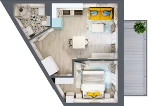 2 pokoje, mieszkanie 34,13 m², piętro 1, oferta nr F.A.12, Pruszcz Park - bud. F , Pruszcz Gdański, ul. Arctowskiego 