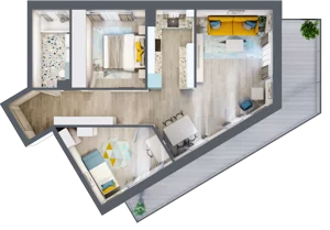 3 pokoje, mieszkanie 66,35 m², piętro 1, oferta nr F.A.13, Pruszcz Park - bud. F , Pruszcz Gdański, ul. Arctowskiego 