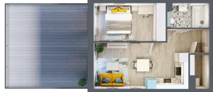 2 pokoje, mieszkanie 42,81 m², piętro 1, oferta nr F.A.19, Pruszcz Park - bud. F , Pruszcz Gdański, ul. Arctowskiego 