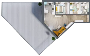 3 pokoje, mieszkanie 62,22 m², piętro 1, oferta nr F.A.21, Pruszcz Park - bud. F , Pruszcz Gdański, ul. Arctowskiego 