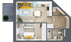2 pokoje, mieszkanie 39,01 m², piętro 2, oferta nr F.A.34, Pruszcz Park - bud. F , Pruszcz Gdański, ul. Arctowskiego 