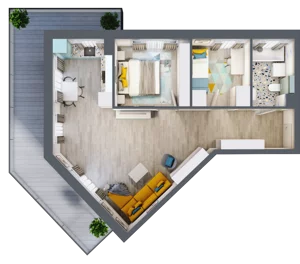 3 pokoje, mieszkanie 62,22 m², piętro 2, oferta nr F.A.35, Pruszcz Park - bud. F , Pruszcz Gdański, ul. Arctowskiego 