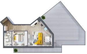 2 pokoje, mieszkanie 48,28 m², piętro 1, oferta nr F.B.4, Pruszcz Park - bud. F , Pruszcz Gdański, ul. Arctowskiego 