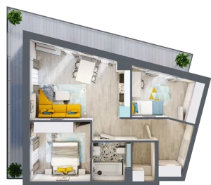 3 pokoje, mieszkanie 61,68 m², piętro 2, oferta nr F.B.9, Pruszcz Park - bud. F , Pruszcz Gdański, ul. Arctowskiego 