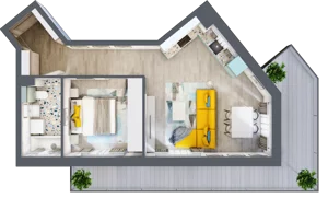 2 pokoje, mieszkanie 48,21 m², piętro 2, oferta nr F.B.12, Pruszcz Park - bud. F , Pruszcz Gdański, ul. Arctowskiego 