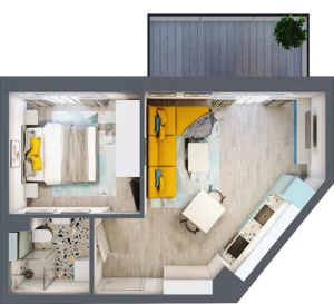 2 pokoje, mieszkanie 36,06 m², piętro 2, oferta nr F.B.13, Pruszcz Park - bud. F , Pruszcz Gdański, ul. Arctowskiego 