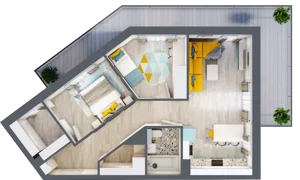 3 pokoje, mieszkanie 63,46 m², piętro 2, oferta nr F.B.16, Pruszcz Park - bud. F , Pruszcz Gdański, ul. Arctowskiego 