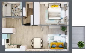2 pokoje, mieszkanie 45,97 m², piętro 3, oferta nr F.B.23, Pruszcz Park - bud. F , Pruszcz Gdański, ul. Arctowskiego 