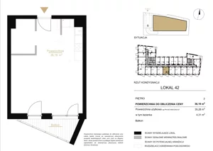 1 pokój, lokal inwestycyjny 36,19 m², piętro 2, oferta nr A.42, Cystersów 19, Kraków, Grzegórzki, ul. Cystersów 19