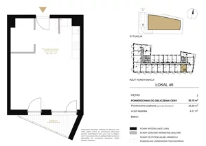 1 pokój, lokal inwestycyjny 36,19 m², piętro 2, oferta nr A.46, Cystersów 19, Kraków, Grzegórzki, ul. Cystersów 19