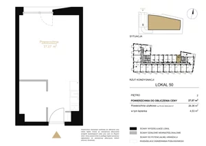 1 pokój, lokal inwestycyjny 27,07 m², piętro 2, oferta nr A.50, Cystersów 19, Kraków, Grzegórzki, ul. Cystersów 19