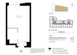 1 pokój, lokal inwestycyjny 26,33 m², piętro 2, oferta nr A.52, Cystersów 19, Kraków, Grzegórzki, ul. Cystersów 19